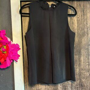 Gracie Black Ruffle Sleeveless Blouse Size Small
